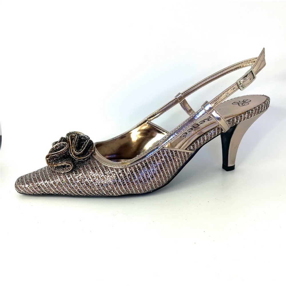 Dressy taupe color J Renee low heel shoes new in box